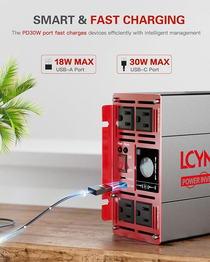 3000 Watts Pure Sine Wave Power Inverter 24V DC to 110V 120V AC Converter - Image 3