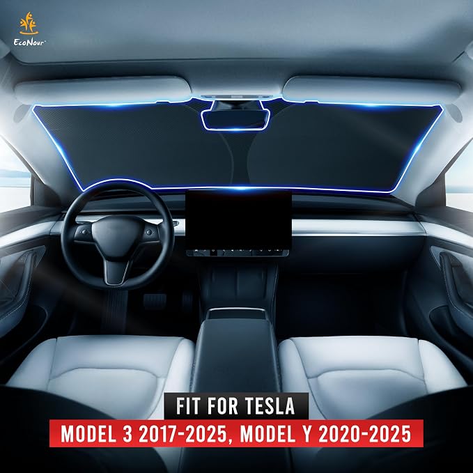 EcoNour Windshield Sun Shade for Tesla Model 3/Y Cars | Foldable Sun Shield | - Image 6