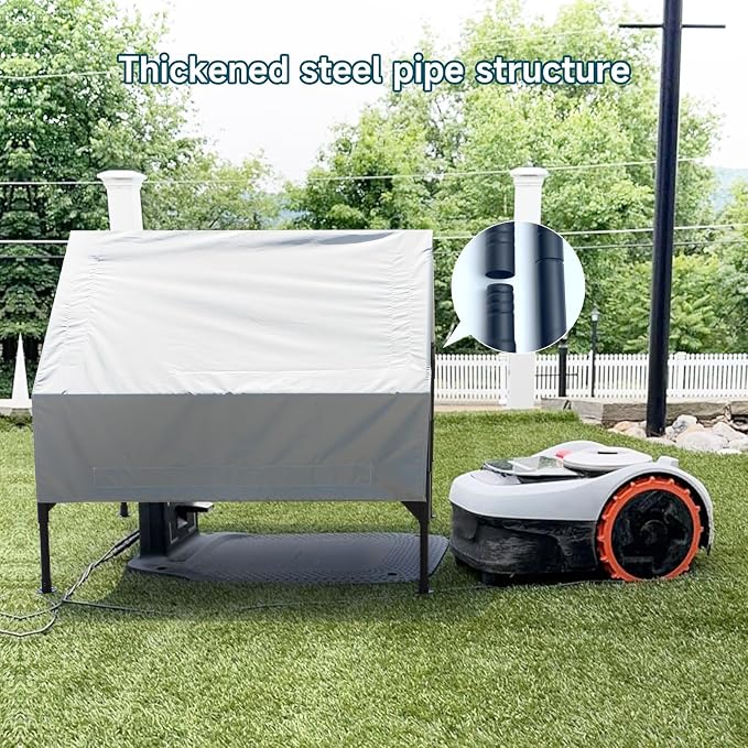 Robot Mower Garage, Wire Free Robot Lawn Mower Cover, Durable Water-Proof and - Image 2