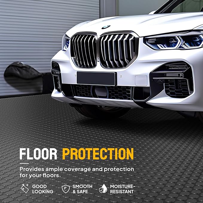 TUFFIOM 7.5 x 17 FT Garage Floor Mat, Thickened Coin Plate PVC Garage Mats - Image 2