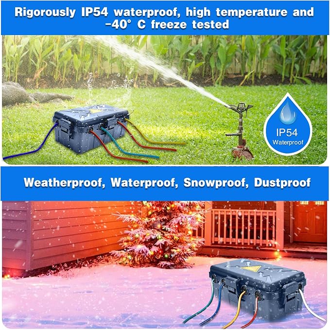 Hrensaw Medium Outdoor Electrical Box, Weatherproof Connection Box w/6 Cable - Image 5