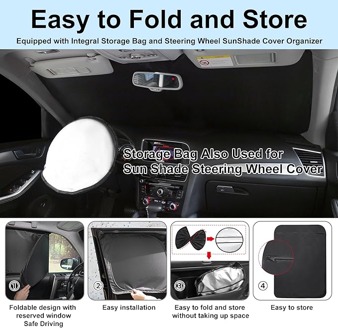 TINGLU Window Shades for Jeep Compass 2017-2024 Accessorie Car Side Full - Image 5
