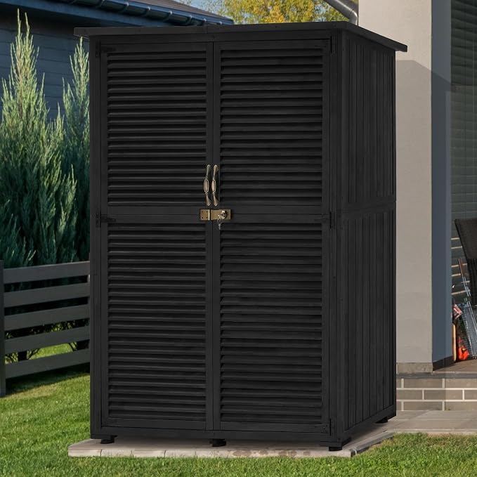 MCombo Outdoor Storage Cabinet, Wooden Storage Shed - Image 2