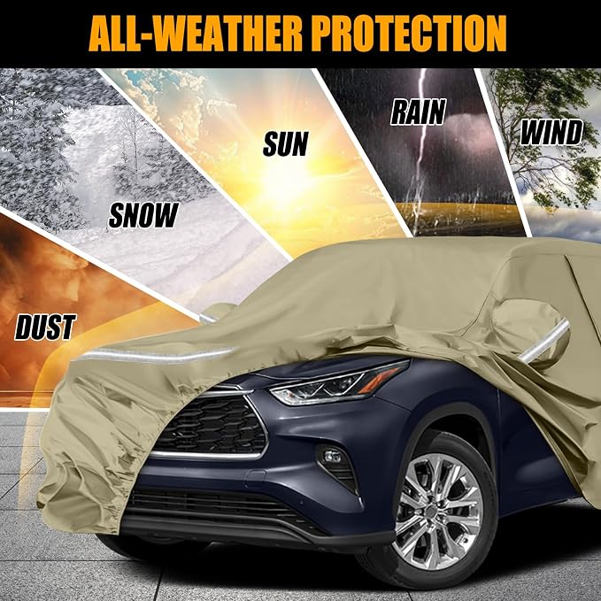 Waterproof Car Covers Replace for 2008-2025 Toyota Highlander, Windproof Bands - Image 6