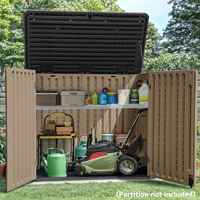 YITAHOME Extra Large Outdoor Horizontal Storage Shed, 4.5x4ft Resin Tool Sheds - Image 3
