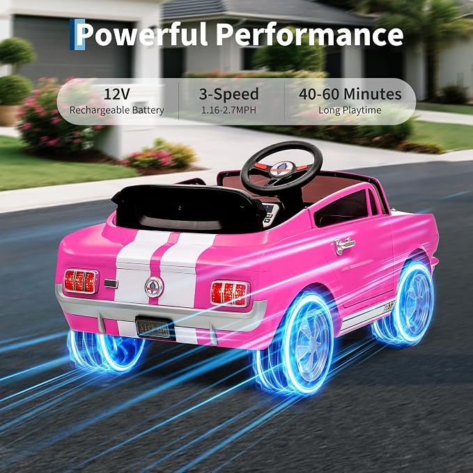 12V Ride on Car Licensed Shelby GT350, Battery Powered Ride On Toy - Image 2