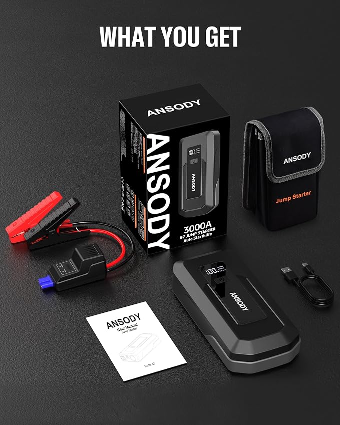 3000A Peak Car Jump Starter, Battery Booster - Image 9
