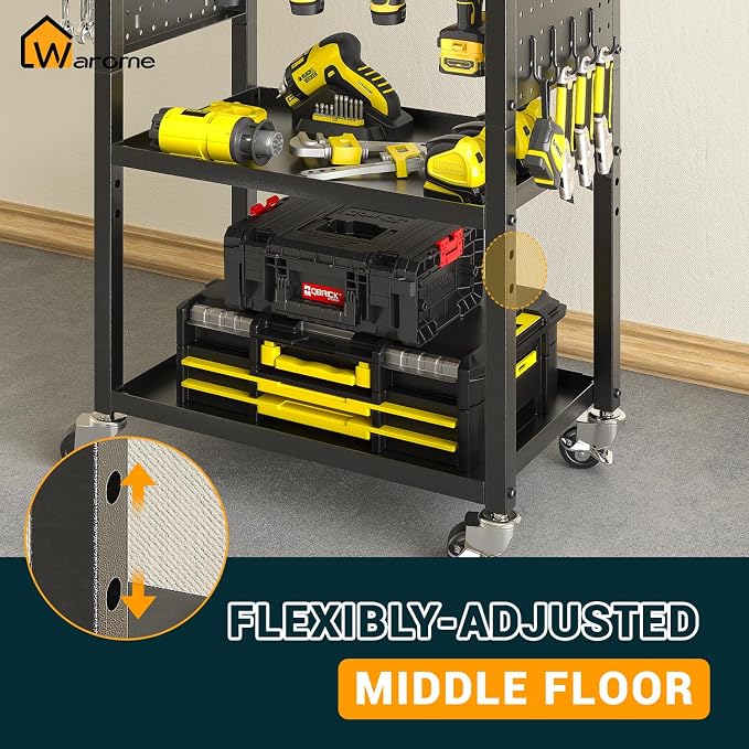 WAROME Power Tool Organizer for Garage, Heavy Duty Tools Holder Storage Rack On - Image 6
