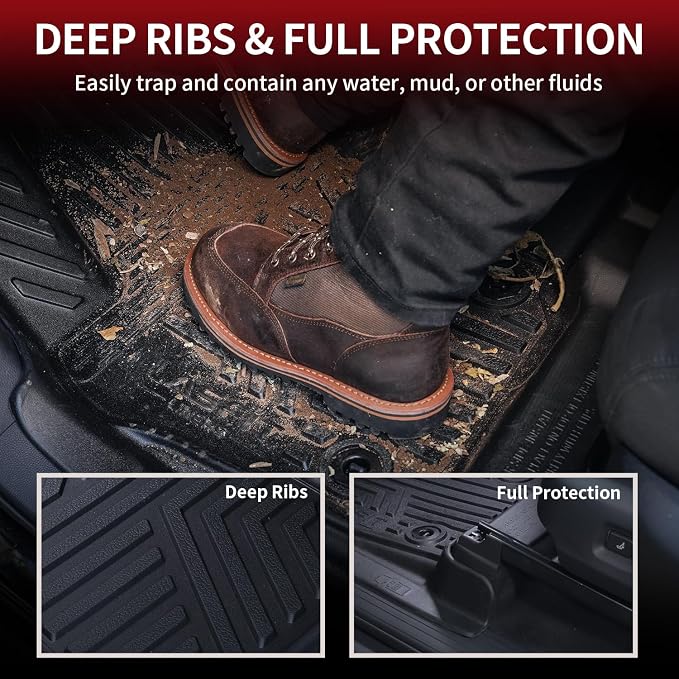 LASFIT Floor Mats for Toyota Tacoma 2024 2025 Double Cab All Weather Floor - Image 3