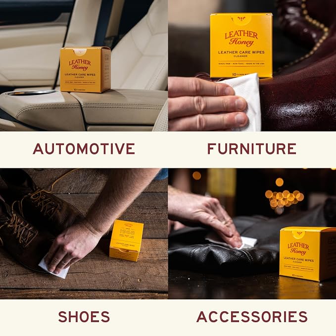 Leather Honey Leather Cleaner Wipes: Clean Leather On-The-Go. Cleaning Wipes - Image 3