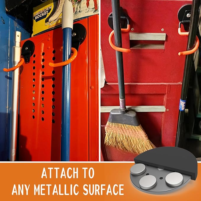 ULIBERMAGNET Magnetic Mop Broom Holder, Heavy Duty Movable Magnetic Tools Holder - Image 4