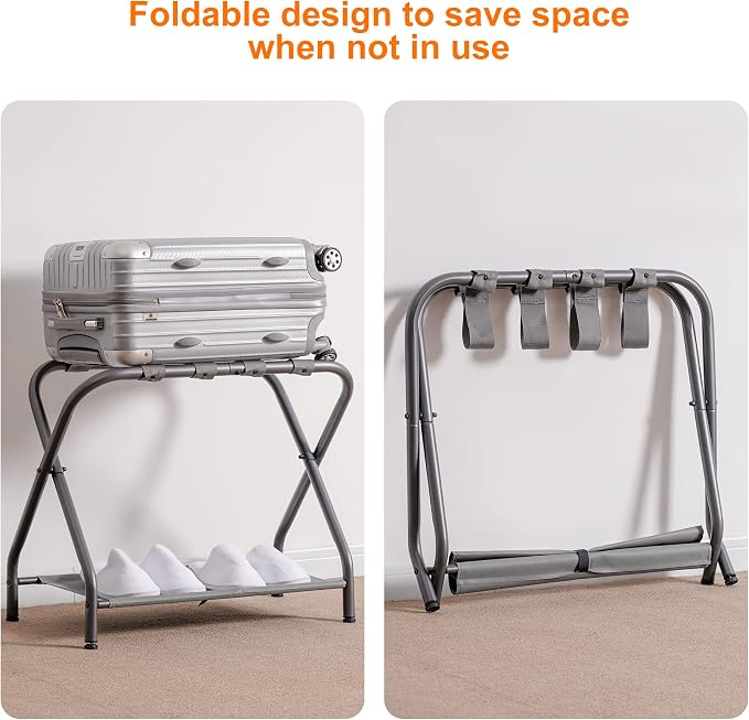 Heybly Luggage Rack, Steel Folding Suitcase Stand - Image 7