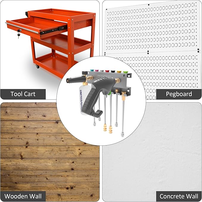 UNITEDPOWER Pressure Washer Gun Holder，Wall Mount Foam Cannon Holder，Tool - Image 7