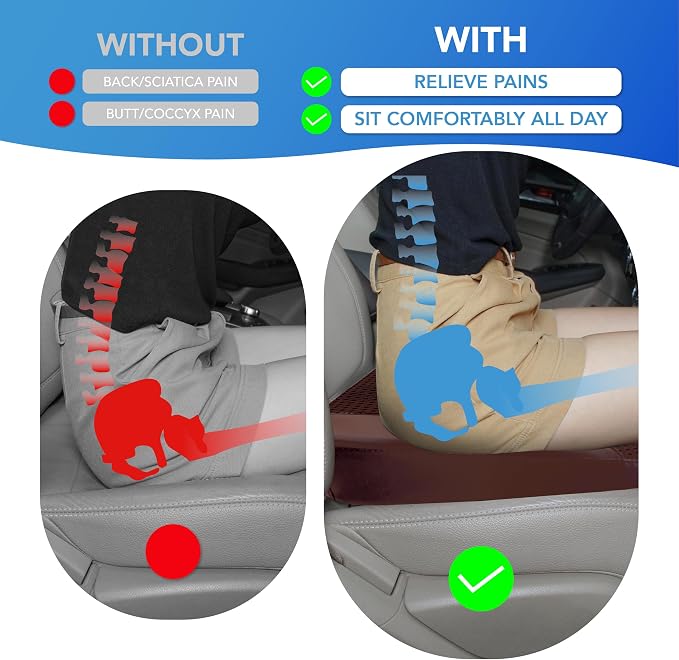 Car Seat Cushion, Comfortable Memory Foam Seat Pillow - Image 3