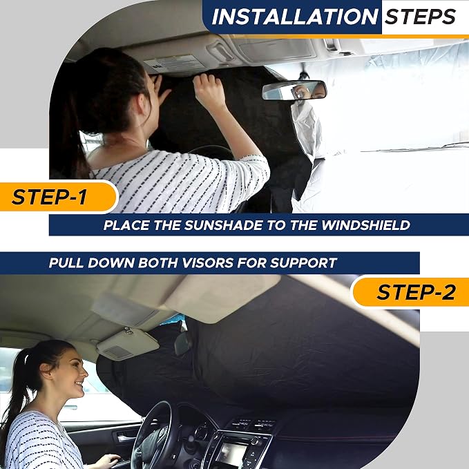 EcoNour Car Windshield Sun Shade | Premium 300T Polyester Automotive Heat - Image 8