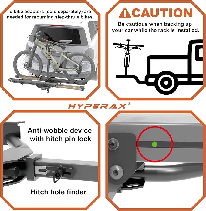 HYPERAX Volt Lift SP -E Bike Hitch Mount Platform Style 2 Bikes Carrier - Image 4