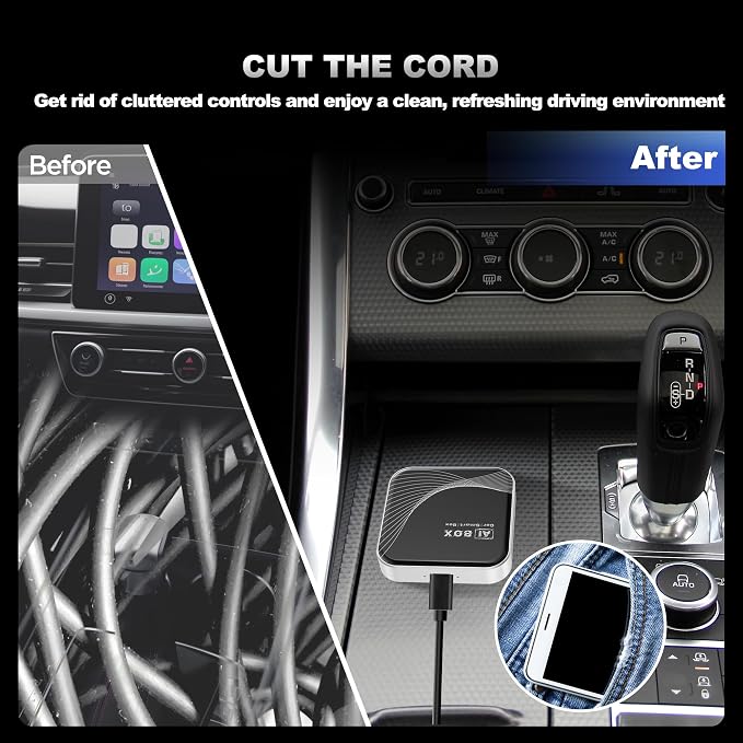 3-in-1 Wireless CarPlay Adapter & Android Auto Wireless Adapter, Plug & Play - Image 8