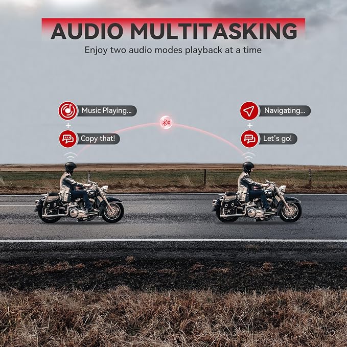 X10 10 Riders Group Mesh Motorcycle Intercom, 3000m Motorcycle Bluetooth - Image 3