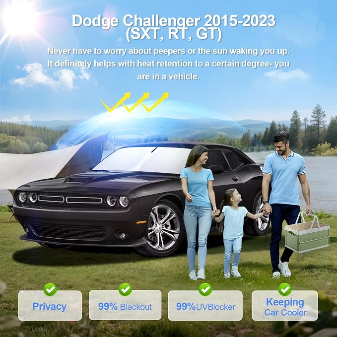 6pcs Car Window Shades for Dodge Challenger 2015-2023 Accessories, Windshield - Image 2