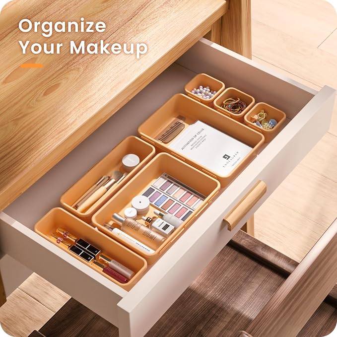 A-LUGEI【 & 5 Size】Tool Box Organizer Tray Divider Set, 【Orange】Desk - Image 3