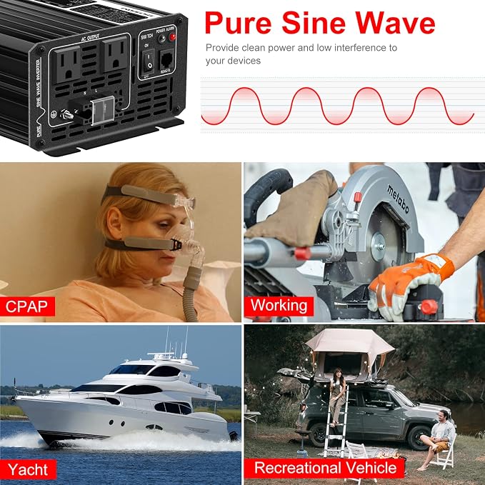 DC 12v AC 120V 60HZ Pure sine Wave 3000w Solar Power Inverter - Image 8