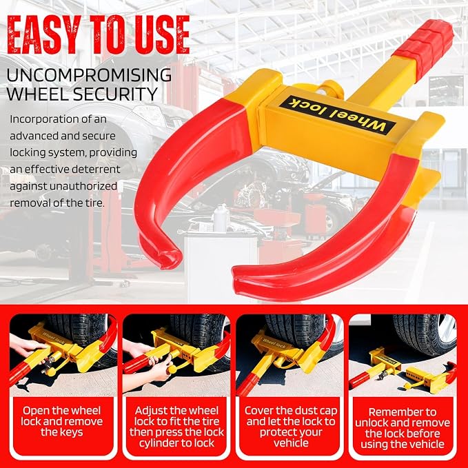 Flexzion Trailer Wheel Lock Anti Theft Wheel Clamp Lock - Image 5