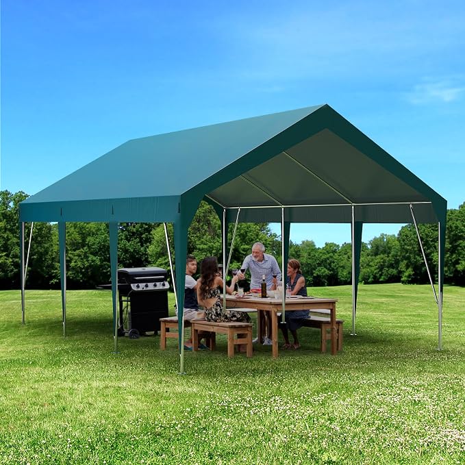 10x20ft Heavy Duty Carport Outdoor Car Canopy UV Resistant Waterproof Party - Image 5
