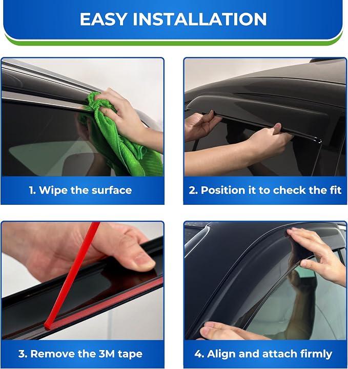 KPY Window Visors Rain Guards for 2016 2017 2018 2019 2020 2021 Hyundai Tucson - Image 6