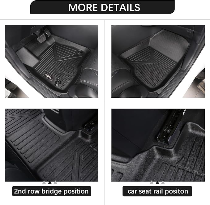 GINOWY-Floor Mats for Hyundai Santa Cruz 2022-2024 2025, TPE All Weather Car - Image 5