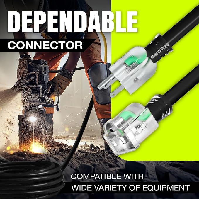 6ft Outdoor/Indoor Extension Cord 12/3 Gauge Extra Heavy Duty 3 Prong SJTW - Image 4