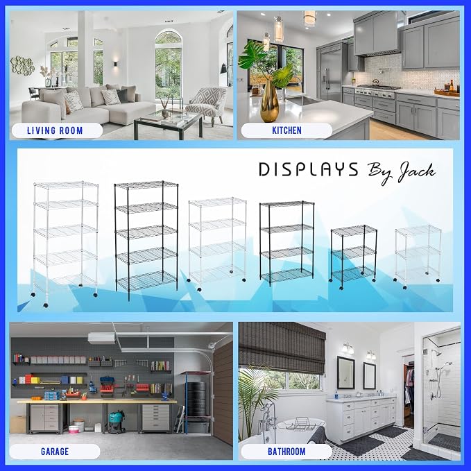 Heavy Duty 4 Tier Wire Shelving Unit Storage Rack, Metal Shelves Utility - Image 8