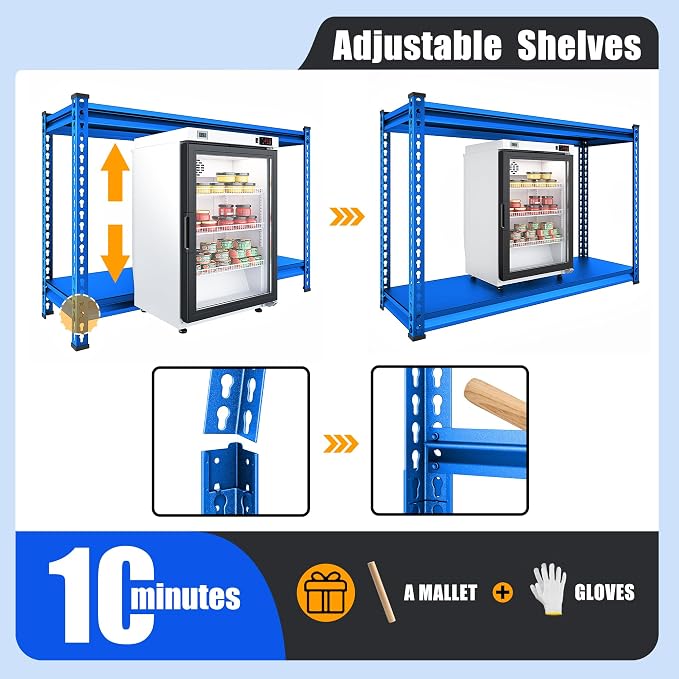 48" W Garage Shelving Heavy Duty, 1000LBS Loads Adjustable Garage Storage - Image 6