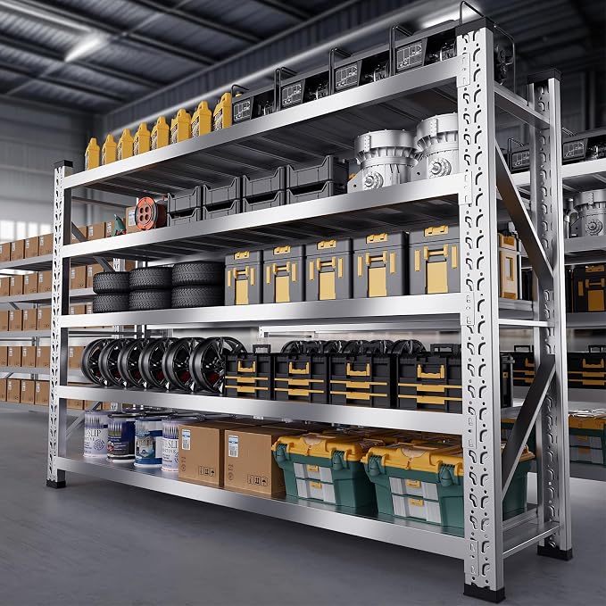 ZZV 78" W x 78" H Garage Shelving Heavy Duty Storage Shelves 5 Tier Stainless - Image 6