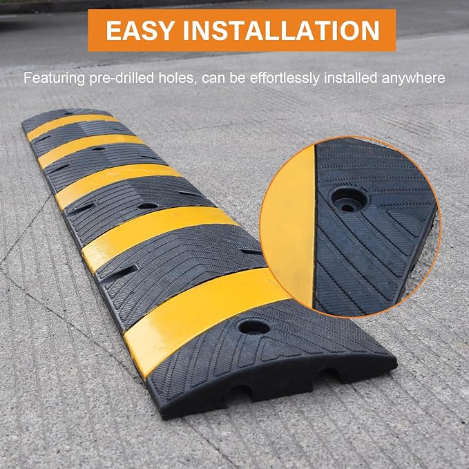 Orangestar 6Ft Rubber Speed Bump, 2 Channel Heavy Duty Speed Hump Cable - Image 6