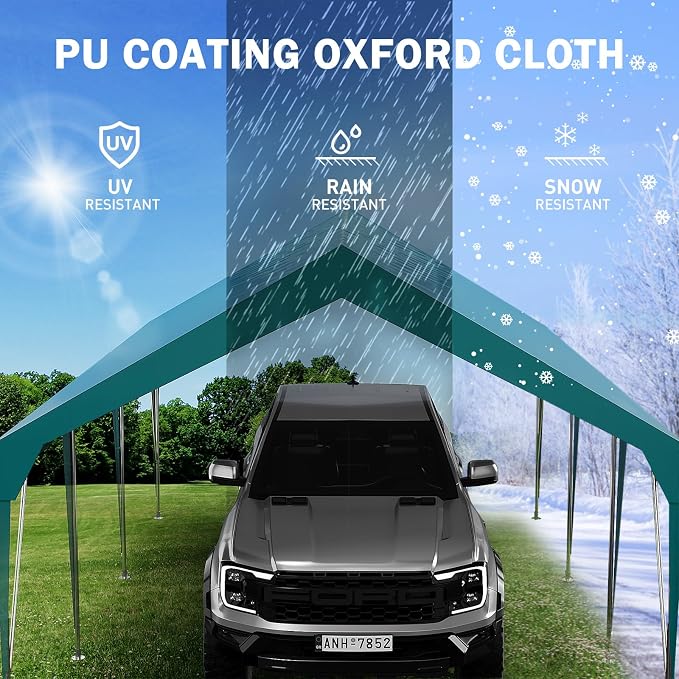 10x20ft Heavy Duty Carport Outdoor Car Canopy UV Resistant Waterproof Party - Image 4