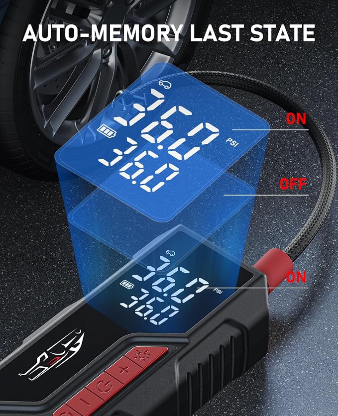 Tire Inflator Portable Air Compressor, Cordless Air Pump - Image 7