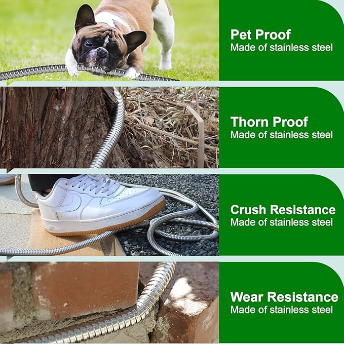 Metal Short Garden Hose 6 ft, 8 ft, 12 ft Flexible Stainless Steel Leader Hose - Image 5
