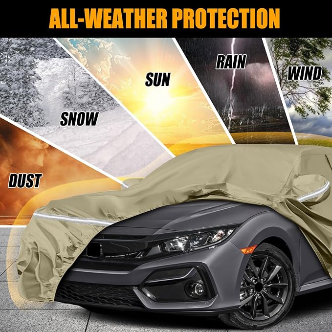 Waterproof Car Covers Replace for 2011-2025 Honda Civic, Windproof Bands for - Image 6