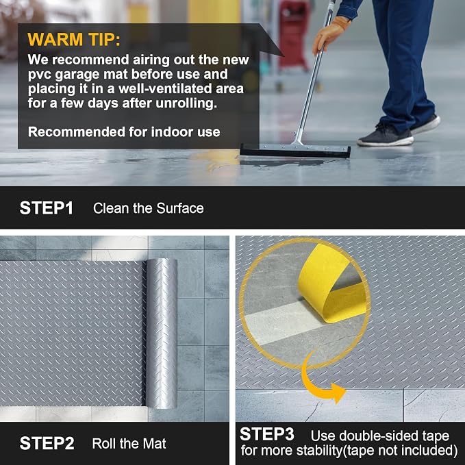4x6 FT Garage Floor Mat, 2 Rolls 2.8mm Thickened Flooring Roll 48 sqft Diamond - Image 6