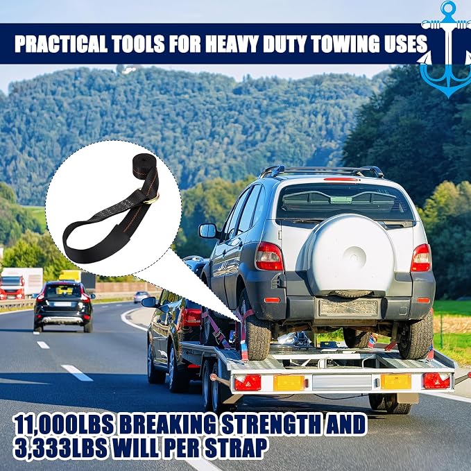 8Pack 2'' X 8ft Tow Truck Straps Lasso Wheel Lift Straps Lasso Tow Strap - Image 5