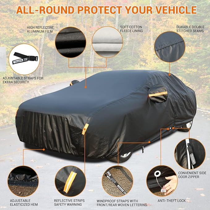 Tecoom All Weather Fleece Lining Car Cover - Image 2