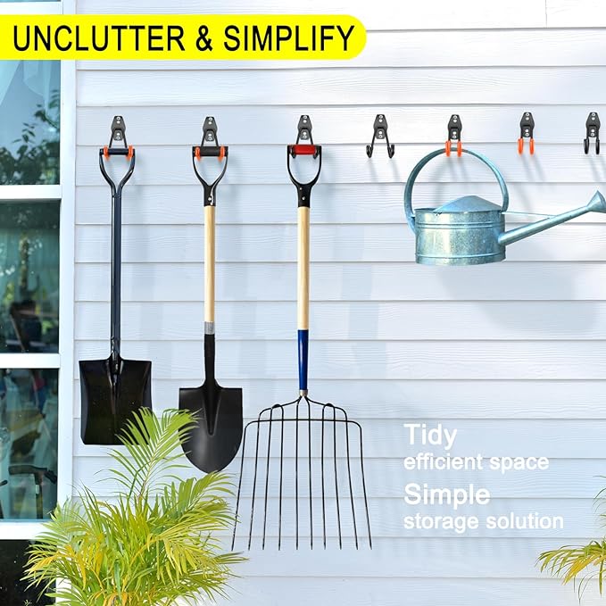 8 Pack Heavy Duty Garage Hooks Storage Organizer Wall Mount Power and Garden - Image 5