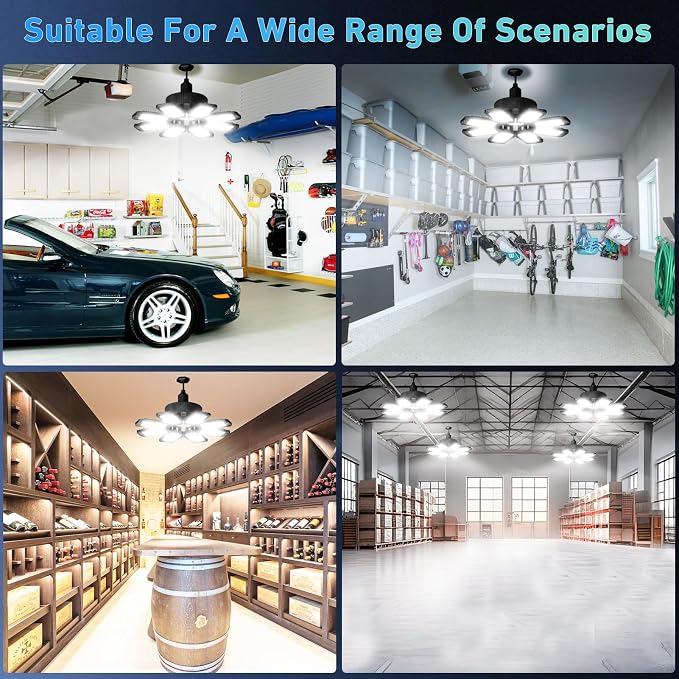 Garage Light - 240W 24000LM 6500K Garage Lights Ceiling LED - Image 7