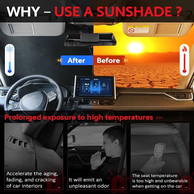 KAYZT Windshield Sun Shade for 2012-2015 Honda Civic Foldable Sunshade Front - Image 3