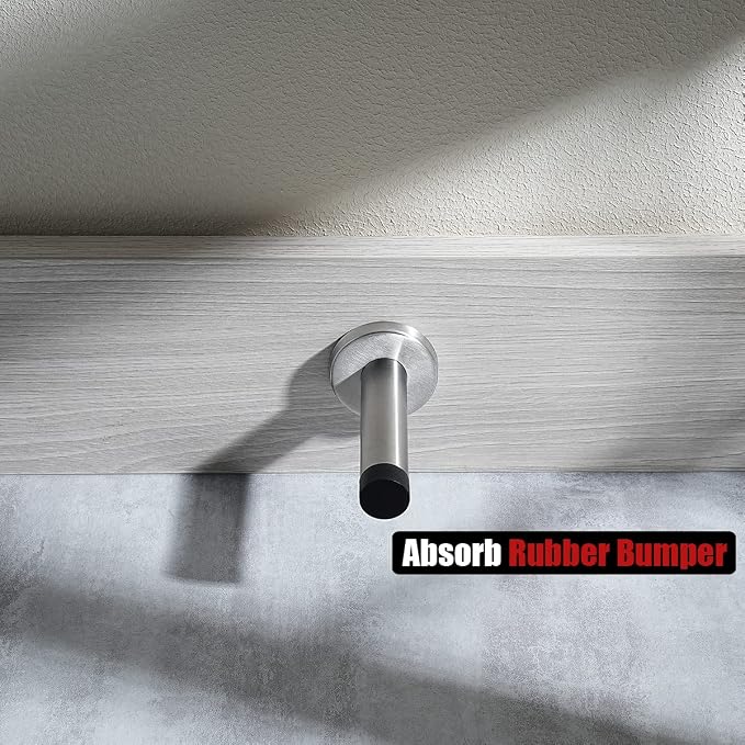 JQK Door Stopper, 304 Stainless Steel Thicken 1mm Sound Dampening Door Stop - Image 6