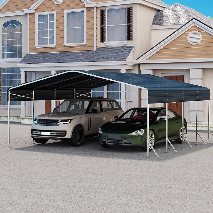 20x20 Carport, Heavy Duty Metal Car Port, All-Weather Protection, Easy Assembly by Unknown
