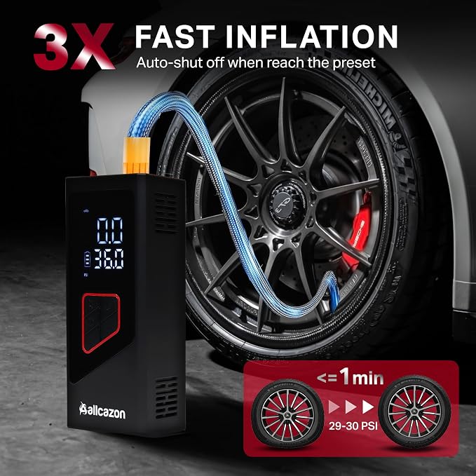 Tire inflator Portable Air Compressor, 150PSI Portable inflator - Image 2