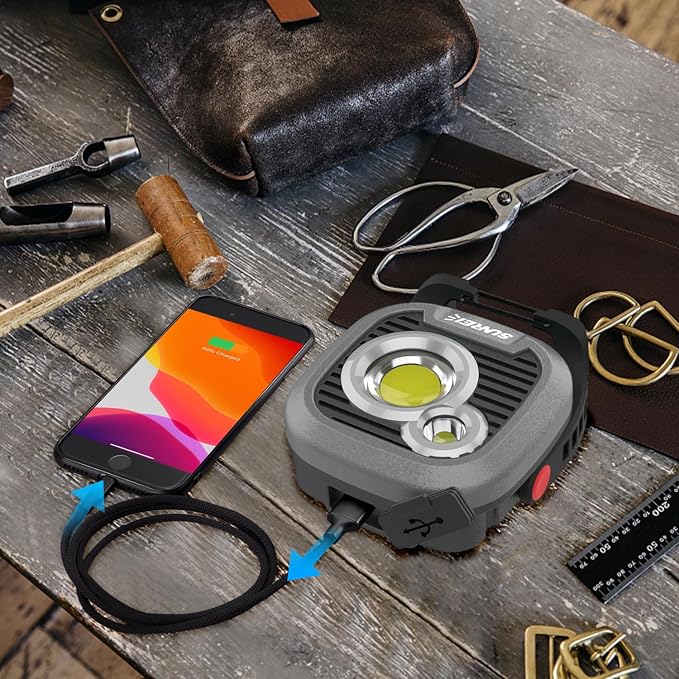 LED Rechargeable Magnetic Work Light SUNREI Mechanic Light Power Bank 180° - Image 7