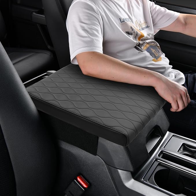 Car Center Console Cover pad PU Leather, Vehicle Arm Rest Cushion Protector by -----------------