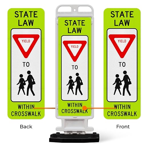 State Law Yield for Pedestrian in Crosswalk R1-6a MUTCD Sign, Double Sided 3M - Image 5